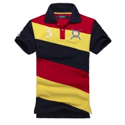 Mùa hè 2019 quý tộc HACKETT áo thun thể thao nam thun áo sơ mi màu thường xuyên phù hợp với áo thun thêu tay - Áo polo thể thao