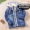 Áo khoác denim bé trai trùm đầu cho bé trai giả hai mảnh 2019 mùa thu mới áo khoác rộng trẻ em denim quần áo thủy triều - Áo khoác