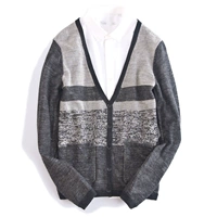 Thương hiệu xu hướng loạt mỏng alpaca áo len xu hướng thời trang đan áo len đáy trong nước cắt áo len áo jacket nam