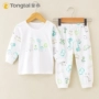 Tongtai bông mới bé vai mở đầu mùa thu quần áo quần dài bé trai và bé gái trẻ em đồ lót bộ đồ bộ cho bé trai
