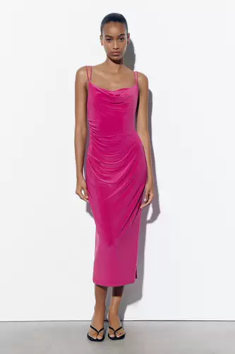 Сентябрь Zara Подлинная домашняя покупка 1165/134 1165134 Ladies Multi -Color Fold Drama Drama