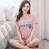 Mùa hè đồ ngủ của phụ nữ cotton ngắn tay quần short dễ thương thể thao cotton phim hoạt hình có thể mặc bên ngoài quần áo phù hợp với mùa xuân và mùa thu mô hình Bên ngoài ăn mặc