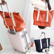 Túi du lịch nữ thể dục túi quần áo túi lưu trữ túi du lịch có thể được thiết lập xe đẩy túi duffel túi vai túi xách vải