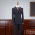 IsirHonour Anh retro sọc xanh hải quân sọc dọc Bộ đồ đôi ngực 戗 cổ áo phù hợp với nam - Suit phù hợp áo nam Suit phù hợp