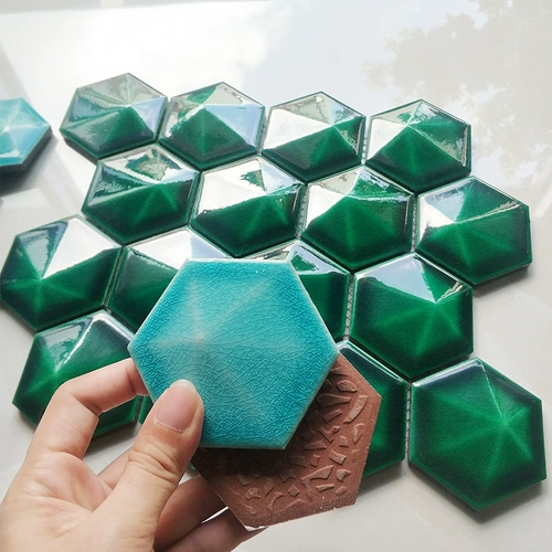 Современная простота шестиугольная бриллиантовая поверхность, треснувшаяся мозаичная плит