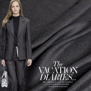 Thời trang mỏng phiên bản ㏄ màu xám đen worsted phù hợp với quần len rơi và mùa đông thoải mái mềm quần áo vải tùy chỉnh - Vải vải tự làm