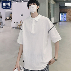 Fashion brand polo shirt summer ins Hong Kong trend large loose short sleeve t-shirt men's upper garment