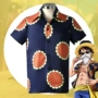 One Piece cos Luffy cùng phong cách hoa hướng dương ngắn tay áo cosplay quần áo hàng ngày quần áo mùa hè cosplay king one piece