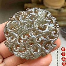 Украшения на руку 老玉古玩龙凤呈祥镂空玉佩小手把件小摆件清仓包邮02