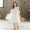 Quần áo trẻ em cô gái lớn trẻ em váy công chúa dài trẻ em tay ngắn cotton lưới ren váy trắng - Váy