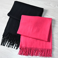 Шерстяной демисезонный шарф, удерживающая тепло цветная длинная накидка с кисточками