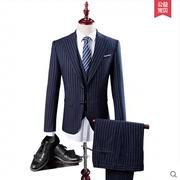 Cho thuê phù hợp với nam phù hợp với doanh nghiệp Anh sọc phù hợp giản dị Slim chú rể váy cưới phù hợp với nam - Suit phù hợp