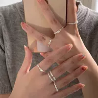 Минималистичное кольцо с бантиком, в корейском стиле, серебро 925 пробы, на указательный палец