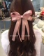 Phụ kiện tóc Handmade Màu đen Rắn màu Ribbon Big Bow Hair Clip Long Tua Big Ribbon Corsage Mũ cổ tích - Phụ kiện tóc