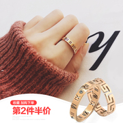 Titan vòng thép nữ cá tính net màu đỏ thực phẩm finger nhẫn couple vòng sinh viên Nhật Bản và Hàn Quốc triều người đuôi vòng gió lạnh hoang dã