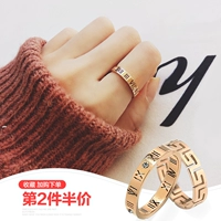 Titan vòng thép nữ cá tính net màu đỏ thực phẩm finger nhẫn couple vòng sinh viên Nhật Bản và Hàn Quốc triều người đuôi vòng gió lạnh hoang dã nhẫn cưới vàng 18k