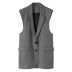 ACSENSE cao cấp khói màu xám phần dài nguyên vest vest vest áo khoác phụ nữ Áo vest