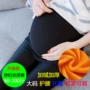 Quần legging bà bầu 2018 thu đông eo cao nâng bụng cộng với quần nhung dày ấm áp quần ngoài sáng bóng mặc quần size lớn shop bầu đẹp