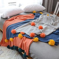 INS osmanthus Merbau quả bóng bông nhấn màu tua giải trí sofa chăn giường bìa chăn - Ném / Chăn chăn nhung mùa đông