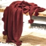 Ghế sofa Bắc Âu phòng mô hình trang trí chăn thú chăn mền tua đơn màu đơn giản mất chăn giường Blanket - Ném / Chăn mền nỉ dày