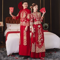 Традиционный свадебный наряд Сюхэ, комплект для влюбленных, ретро свадебное платье, коллекция 2023, дракон и феникс