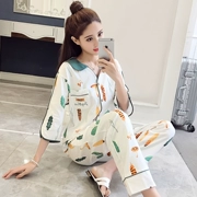 Tháng quần áo mùa hè mỏng phần cotton cho bà bầu đồ ngủ sau sinh cho con bú Quần áo mùa xuân và mùa thu bà bầu phục vụ nhà dễ thương - Giải trí mặc / Mum mặc