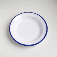 Милленин 16см белый и синий края тарелка