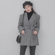 2018 mùa thu và mùa đông mới retro xương cá áo len nữ phần ngắn Hàn Quốc phiên bản của tự trồng phù hợp với chic áo len