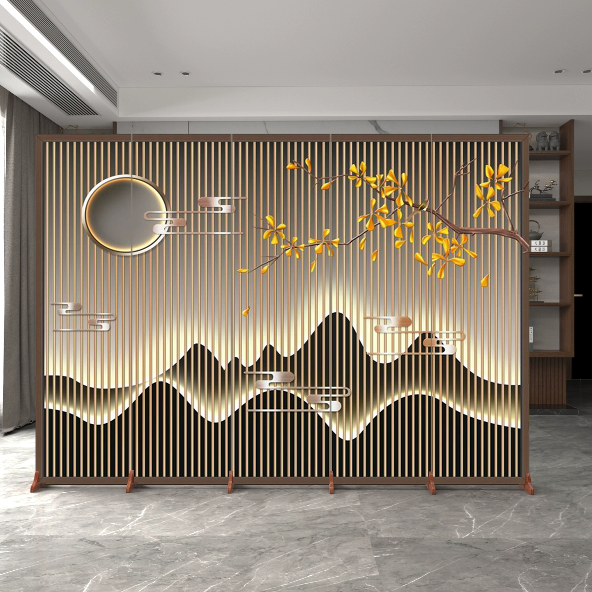 Tùy chỉnh 
            mới phong cách Trung Quốc cổ màn hình phân vùng văn phòng nhà phòng ngủ lối vào phòng khách di động kéo đẩy gấp vách ngăn phòng ngủ bằng gỗ 