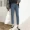 Jeans chân rộng nữ 2018 mùa xuân mới Hàn Quốc phiên bản khâu lỏng thô cạnh cao eo thẳng chín điểm denim rộng chân quần