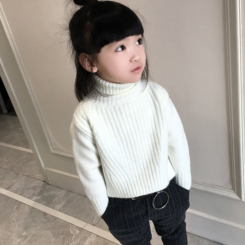 宝宝线衣高领女童儿童加厚针织毛衣打底套头冬季童装