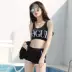 Cửa hàng tình yêu 2018 phiên bản Hàn Quốc của bộ đồ bơi nữ thể thao chia tay ba mảnh dành cho sinh viên bộ đồ bơi nhỏ bảo thủ xinh xắn dễ thương bìa dễ thương - Bộ đồ bơi hai mảnh bikini 2 mảnh màu đen	 Bộ đồ bơi hai mảnh