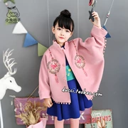 Áo len bé gái mùa thu và mùa đông trẻ em phiên bản Hàn Quốc của chiếc áo choàng ấm áp ở trẻ lớn mặc áo choàng công chúa phiên bản Hàn Quốc