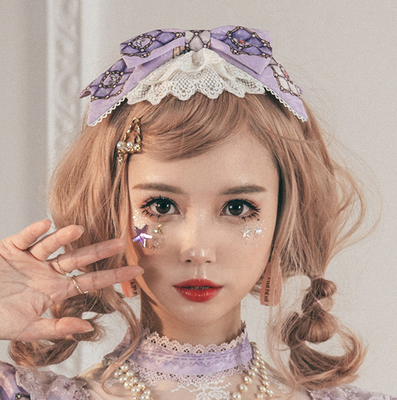 taobao agent [Spot] [Elk Forest] Original Lolita Swan Wedding Bow KC White Handle