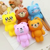 Силиконовая ключница, небольшая сумка, мультяшный корейский брелок, сумка-органайзер для ключей, с медвежатами, подарок на день рождения