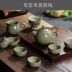 Bộ ấm trà Longquan Celadon chính hãng Bộ gốm sứ Kiln Bộ trà Kung Fu Bộ sản phẩm đặc biệt mở Ge Kiln - Trà sứ Trà sứ