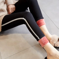 Quần cạp cao cộng với quần legging nhung nữ mùa thu đông quần dài bó sát quần skinny bó sát mỏng hai quần thanh quần áo mùa hè nữ 