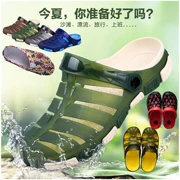 Dép mùa hè nam giày lỗ thông thường thanh niên dày dưới thoải mái không thấm nước dép ngoài trời Baotou giày bãi biển thủy triều