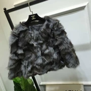 Ka Shang mô hình mùa thu và mùa đông Áo choàng lông cáo nữ ngắn phần cổ tròn chân cáo lông là mỏng đặc biệt chống mùa