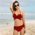 đồ bơi bikini Áo tắm nữ hàn quốc xẻ tà bikini trong gió kỳ nghỉ gợi cảm thép hỗ trợ thu thập dây áo tắm suối nước nóng ba điểm áo tắm biển đẹp Bikinis