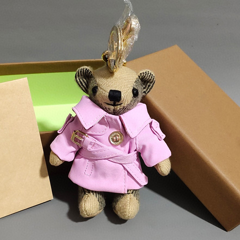 Pink WindbreakerBear Pendant Bear Bag Pendant Key buckle Hanging decoration originality automobile Key chain lovely personality teddy bear