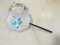 Handmade thêu thêu diy người mới bắt đầu kit palm fan gói nguyên liệu gói vật liệu 15 CM fan nhóm fan sen xanh tranh thêu tay cao cấp