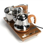 Bộ ấm trà Kung Fu Bộ khay trà gia đình đặt nước tự động bốn tích hợp một bếp cảm ứng nhúng - Trà sứ