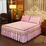 Chăn bông vải trải giường ren băng lụa mat điều hòa không khí ghế có thể tháo rời máy giặt 1,5m1,8m giường trải giường mùa hè - Váy Petti