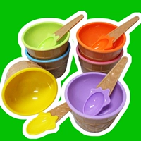 Tự làm pha lê bùn slime kem bát container chơi nhà đồ chơi kẹo màu cách nhiệt màu bát nhỏ đồ chơi nấu ăn cho bé