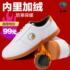 Обувь для Тай-Чи 冬季加绒太极鞋软牛皮牛筋底女保暖太极拳练功鞋真皮武术训练鞋子