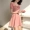 Dora Chaoren Hall Hồng Kông hương vị retro chic cao eo kẻ sọc Một từ tính khí váy V-cổ tie eo váy mùa hè