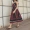 Hồng Kông-phong cách retro chic màu sắc tương phản mô hình hình học V-Cổ voan treo váy kỳ nghỉ phong cách tính khí dài ăn mặc