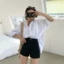 Dora Chaoren Hội Trường Hồng Kông hương vị retro chic màu rắn cao eo thẳng quần âu hoang dã stretch shorts hot quần phụ nữ quần cotton bó sát