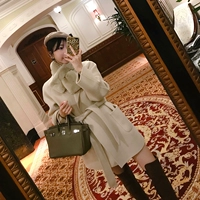 [meetBonnie] mùa đông 2018 mới áo len hai mặt len ​​Hepburn gió nhỏ áo khoác nhỏ áo khoác nhung tăm nữ